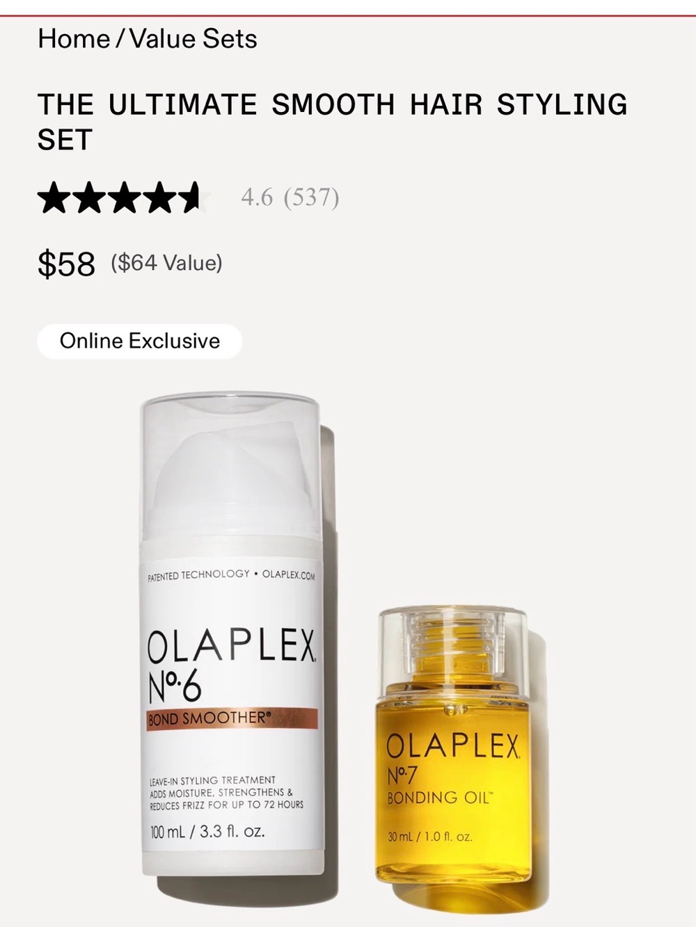 OLAPLEX No.6 & No.7 Set — White & Yellow